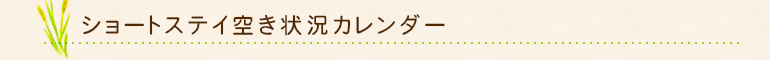 ショートステイ空き状況カレンダー